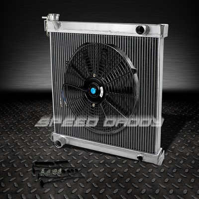 2-РЯДНЫЙ ПОЛНОСТЬЮ АЛЮМИНИЕВЫЙ ГОНОЧНЫЙ РАДИАТОР + 14 ВЕНТИЛЯТОРОВ ДЛЯ 97-06 WRANGLER YJ/TJ ОБЪЕМОМ 2,4-4,2 л