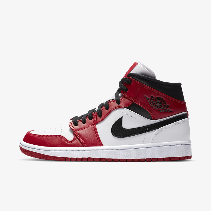 

Кроссовки Nike Air Jordan 1 Mid Chicago 554724-173, White/gym red-black, Nike Air Jordan 1