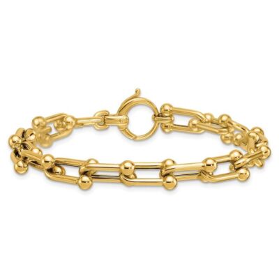 18K Solid Yellow Gold Mariner Link Chain Bracelet | eBay