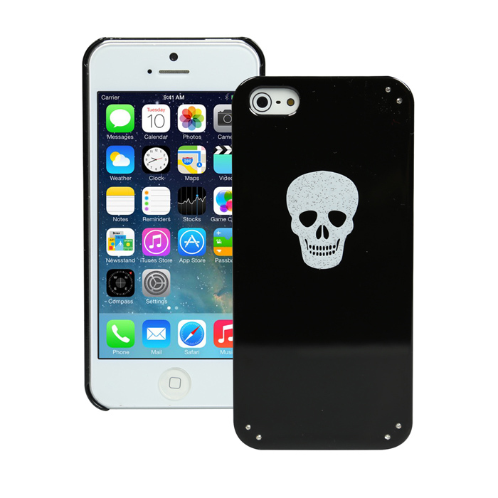SBS BIJOUX SKULL CUSTODIA CASE per APPLE IPHONE 5 5G 5S NERA