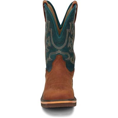 Pre-owned Justin Boots Justin Women's Cr4010 Brown Slip-resistant Block Heel Square Toe Work Boots