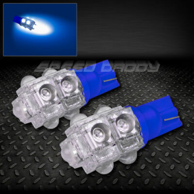 ПАРА ЛАМП НАКАЛИВАНИЯ T10 W5W 194 СИНЕГО ЦВЕТА С ВНУТРЕННИМ КУПОЛОМ/КАРТОЙ на КЛИНЕ с 9 СВЕТОДИОДАМИ SUPER FLUX LED