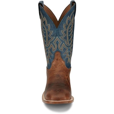 JUSTIN BOOTS JUSTIN MEN'S BR388 POSTON 11" AMBER (BROWN) SQUARE TOE WESTERN MID-CALF BOOTS