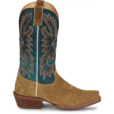 Pre-owned Justin Boots Justin Men's Fn7253 Jimmy 13" Western Boot In Wheat Suede (tan)