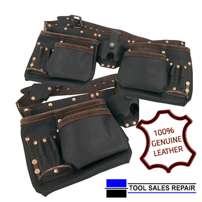 10 Pocket Tool Belt Pouch Toolbelt Buckle Leather Rolson 68627
