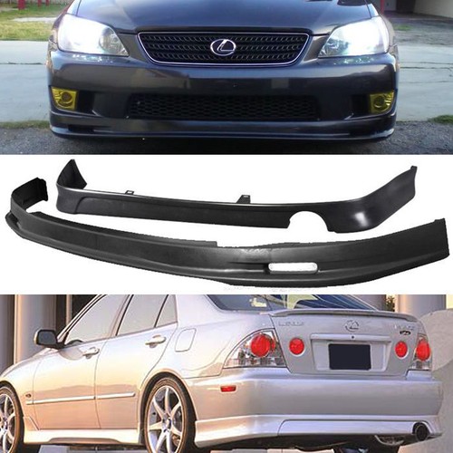 FOR 01-05 LEXUS IS300 PU MU FRONT J REAR BUMPER LIP SPOILER 2PCS COMBO BODY KIT