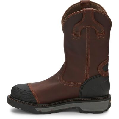 Pre-owned Justin Boots Justin Men's Wk2152 Warhawk Ii 11" Brown Waterproof Nano Comp Toe Work Boots In Chestnut (brown)