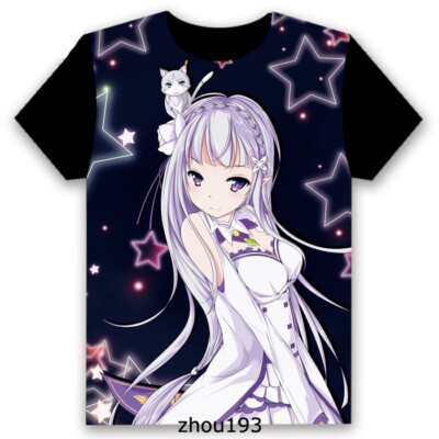 Re:Zero kara Hajimeru Isekai Seikatsu Men Women T-shirt Short Sleeve Z8