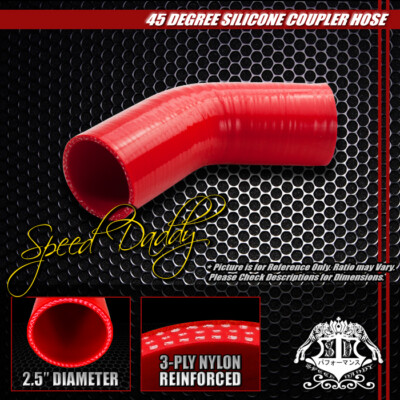 2,5 3-СЛОЙНЫЙ 45-ГРАДУСНЫЙ ОТВОДНОЙ ТУРБО / ВПУСКНОЙ ТРУБОПРОВОД СИЛИКОНОВОЙ МУФТЫ ШЛАНГ / ТРУБА КРАСНОГО ЦВЕТА