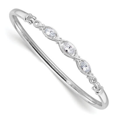 PRY シュウト Silver Hook Bangle [narrow] 925 Sterling Silver CZ Hook Bangle Bracelet | eBay