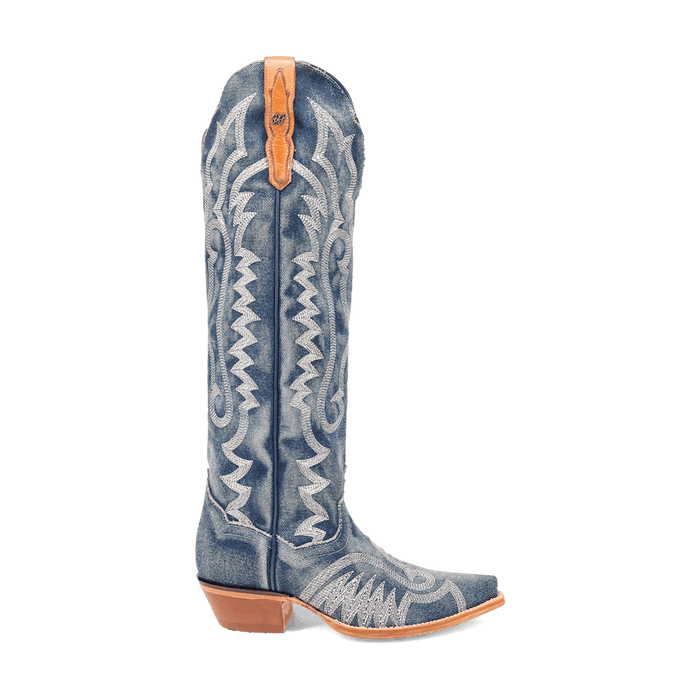 Pre-owned Dan Post Womens Denim Darlin' Boot Dp5108 In Blue