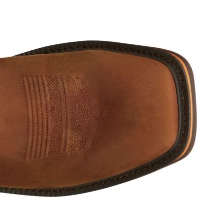 Pre-owned Justin Boots Justin Men's Cr4009 Resistor 11" Brown Electrical Hazard Square Toe Work Boots In Russet Blue (brown)