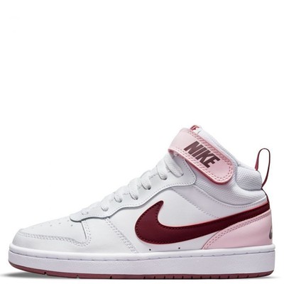 

Пенопластовые кроссовки Nike Court Borough Mid 2 для больших детей, белый/темно-свекольно-розовый (CD7782 104) —, White/dark beetroot-pink foam