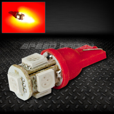 5SMD 5 5050 SMD LED T10 W5W 194 360 КРАСНЫЙ АВТОМОБИЛЬНЫЙ ВНУТРЕННИЙ КУПОЛ КЛИНОВИДНАЯ ЛАМПОЧКА 12V