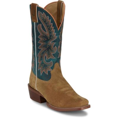 Pre-owned Justin Boots Justin Men's Fn7253 Jimmy 13" Western Boot In Wheat Suede (tan)