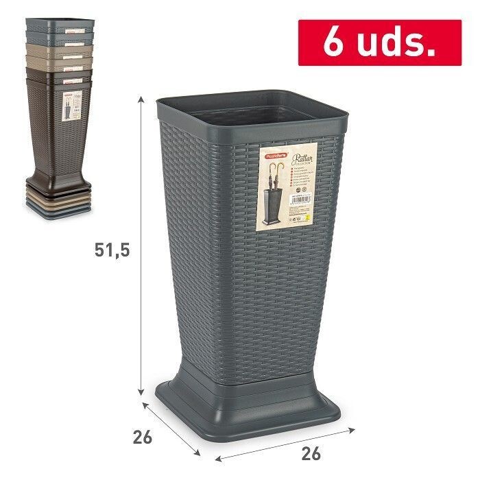 Set 6 Pezzi Cestino Cesto Porta Ombrelli In Plastica 51x26x26cm dfh