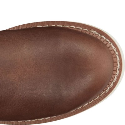 JUSTIN BOOTS JUSTIN MEN'S MJ1700 ROUND-UP 11" BROWN STEEL ROUND TOE ELECTRICAL HAZARD BOOTS