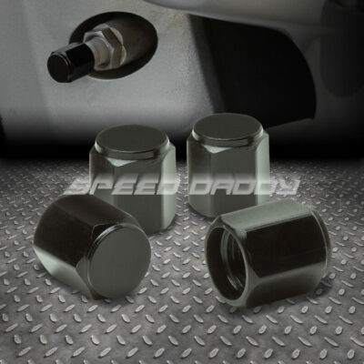 4 X АЛЮМИНИЕВЫХ ВЫСОКОПРОЧНЫХ КЛАПАНА ДЛЯ ШИН / ОБОДА / ВОЗДУШНОГО ОТВЕРСТИЯ КОЛЕСА, ПЫЛЕЗАЩИТНЫЙ КОЛПАЧОК ДЛЯ ШТОКА, ЧЕРНЫЙ