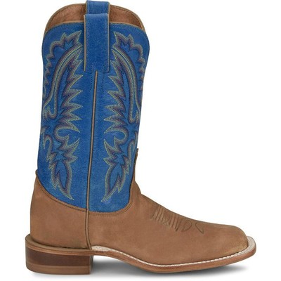 JUSTIN BOOTS JUSTIN WOMEN'S BR538 PEYTON 11" DISTRESSED COGNAC (BROWN) SQ TOE WESTERN BOOTS