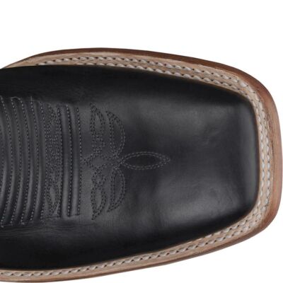 Pre-owned Justin Boots Justin Men's Cj2532 Pearce 11" Black Square Toe Block Heel Western Pull-on Boots