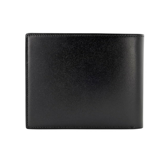Pre-owned Montblanc Original  Meisterstück Natural Leather Card Holder Wallet Purse Men 12c In Black