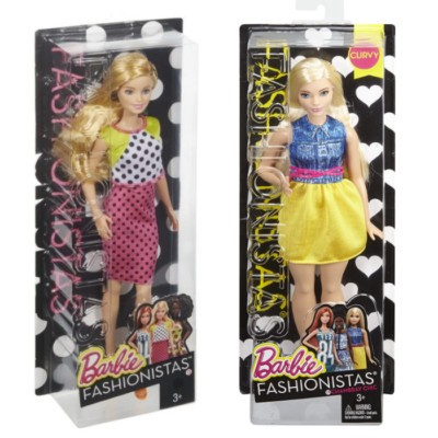 NEW Two Barbie Dolls Fashionistas Mattel Dolled Up Dots and Chambray Chic Curvy