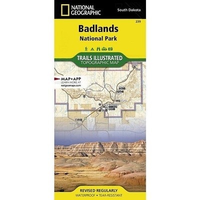 Badlands National Park Map Trails illustrated national geographic