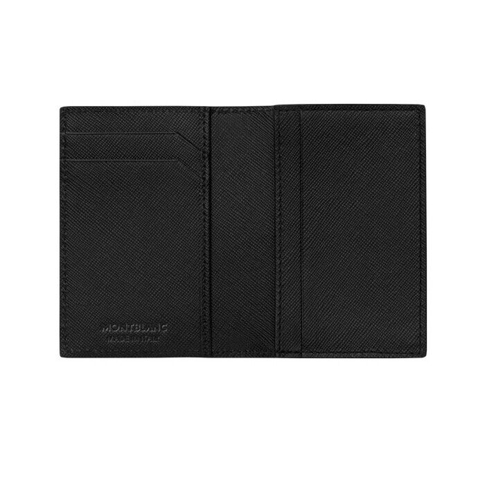 Pre-owned Montblanc Genuine  Sartorial Leather Business Card Holder Wallet Purse Men 113223 In Black