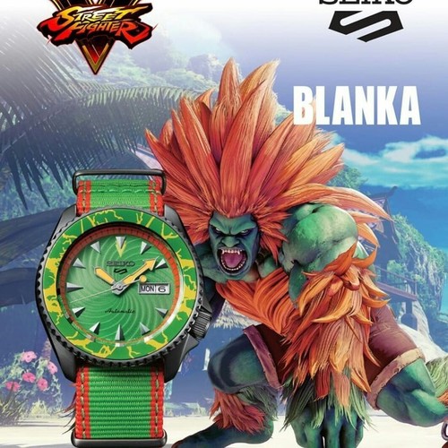 Pre-owned Seiko 5 Sports Srpf23k1/srpf23 Street Fighter V Blanka Auto Limited 9999 Pcs