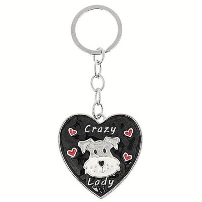 Metal swing keyring Crazy Dog Lady, I Love my Dog, My Best Friend Dog lover gift