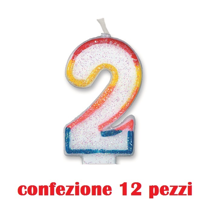 Set 12 Pezzi Candelina Candela Compleanno Numero 2 Happy Birthday Festa moc