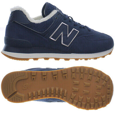 New Balance 574 blue women's lifestyle low-top suede sneakers trainers NEW