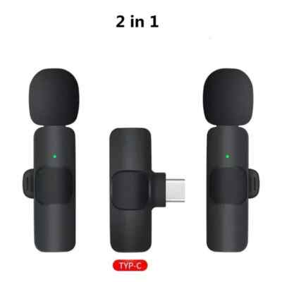 Lavalier Wireless Microphone Audio Video Recording Mini Mic For iphone/Android