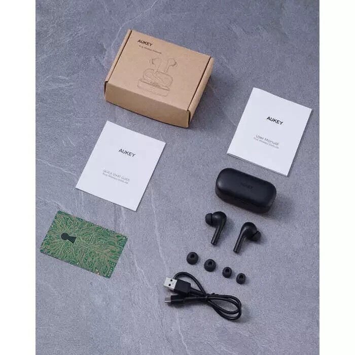 AUKEY True Wireless Earbuds, Bluetooth 5 with Immersive Sound Noise Cancelling  