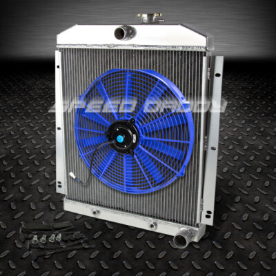 3-РЯДНЫЙ АЛЮМИНИЕВЫЙ РАДИАТОР + 16 СИНИХ ВЕНТИЛЯТОРОВ ДЛЯ ПИКАПА CHEVY 3100/3600/3800 47-54