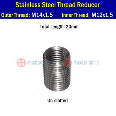 Thread Reducer Fitting M14 x1.5 x1.25 Male M12 x1.5 x1.25 Female Inserts Adapter