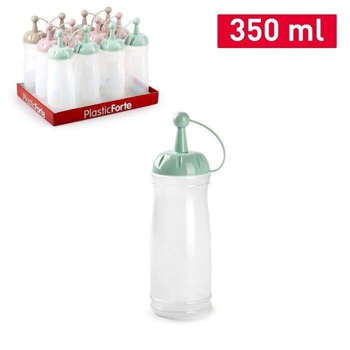 Set 12 Pezzi Bottiglia Dispenser Per Salse Dosatore 350ml Plastica Colorata hmj