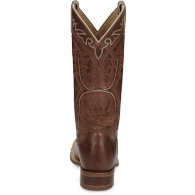 Pre-owned Justin Boots Justin Women's Cj2622 Stella 13" Whiskey Brown Square Toe Western Mid-calf Boots In Whiskey Brown (brown)