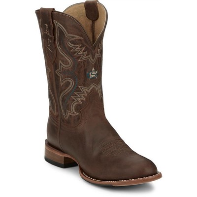JUSTIN BOOTS JUSTIN MEN'S GR8017 WELLS 11" RICH MAHOGANY (BROWN) ROUND TOE WESTERN BOOTS