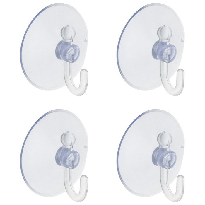Set 4 Ganci Appendini A Ventosa Trasparenti Per Casa Bagno Cucina dfh