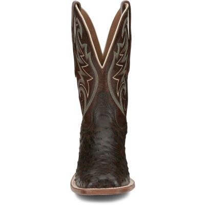 Pre-owned Tony Lama Men's Ep6098 Foster 11" Brown Full Quill Ostrich Sq Toe Western Boots In Sienna (brown)