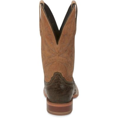 Pre-owned Tony Lama Women's Tl5405 Tori 11" Brown Full Quill Ostrich Sq Toe Western Boots In Golden (brown)