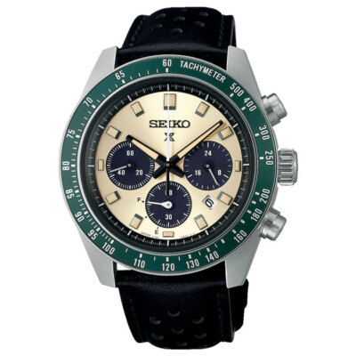 Pre-owned Seiko Prospex Sbdl115 Gold Speedtimer Solar Chronograph Men's Watch In Box
