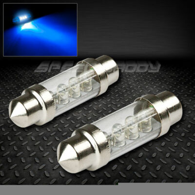 ПАРА 39-МИЛЛИМЕТРОВЫХ СИНИХ ЛАМП НАКАЛИВАНИЯ С ВНУТРЕННИМ КУПОЛОМ ВЫСОКОЙ МОЩНОСТИ 12 В с КРУГЛЫМ СВЕТОДИОДОМ 4X3 ММ