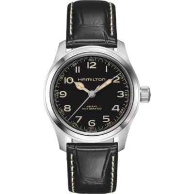 Hamilton Khaki Field Murph Automatic 38mm Black Dial Leather Strap H70405730