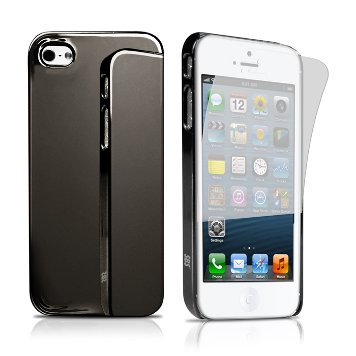 SBS CHROME CUSTODIA CASE per APPLE IPHONE 5 5G 5S NERA
