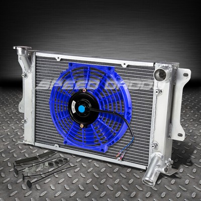 3-РЯДНЫЙ АЛЮМИНИЕВЫЙ ГОНОЧНЫЙ РАДИАТОР + 10 СИНИХ ВЕНТИЛЯТОРОВ ДЛЯ 72-77 MAZDA RX3 SAVANNA S102A