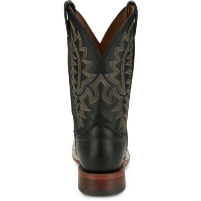 JUSTIN BOOTS JUSTIN MEN'S BR387 POSTON 11" JET BLACK MEDIUM SQUARE TOE WESTERN MID-CALF BOOTS