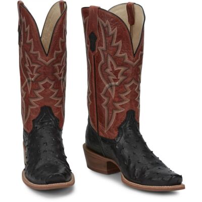 Pre-owned Tony Lama Men's Sa8267 Rylen 13" Full Quill Black Square Toe Western Boot