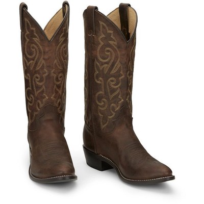 Pre-owned Justin Boots Justin Men's 2253 Buck 13" Bay Apache (brown) Round Toe Unit Heel Western Boots